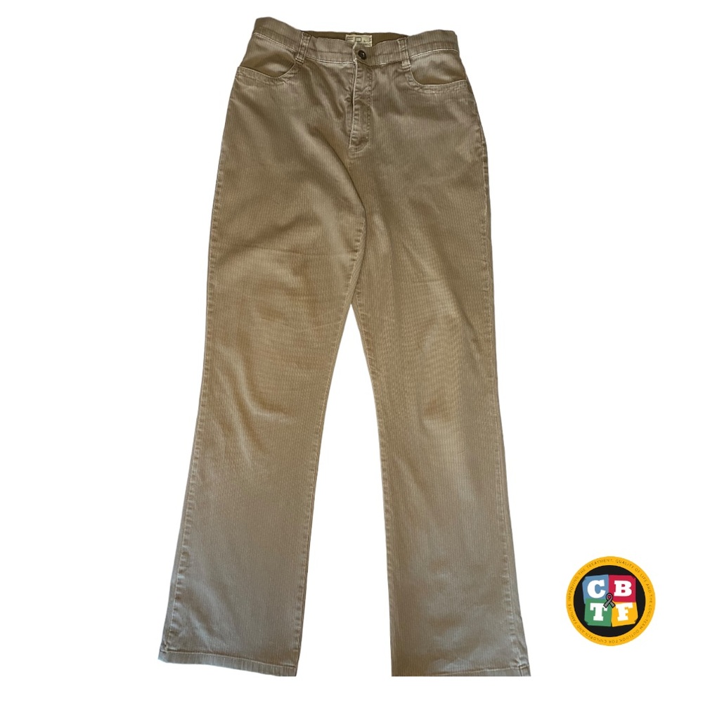 Vintage French Dressing Jeans. Tan colored. Shows minor wear. Size 8